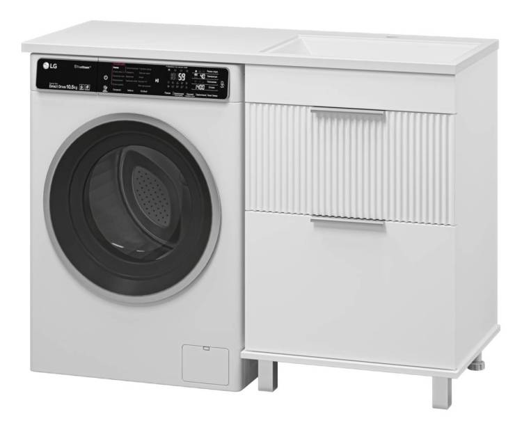 Тумба с раковиной Brevita Enfida - 60 Белый матовый 76x58x48