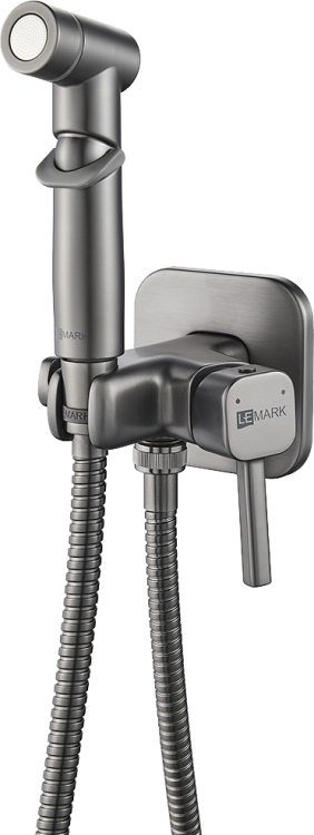 Гигиенический душ Lemark Solo LM7165GM со смесителем, С ВНУТРЕННЕЙ ЧАСТЬЮ, графит