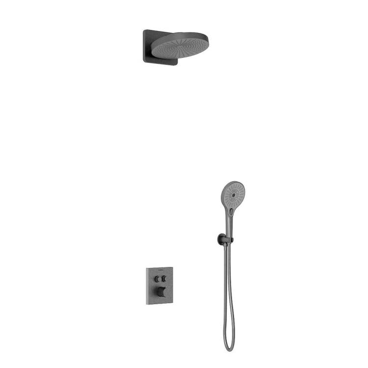 Душевой комплект Vincea VSFW-3I21T1GM вороненая сталь, встраиваемый, с термостатом