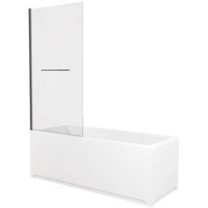 Шторка на ванну Allen Brau Priority 3.31024.BA профиль серебро браш, стекло прозрачное, 80x150