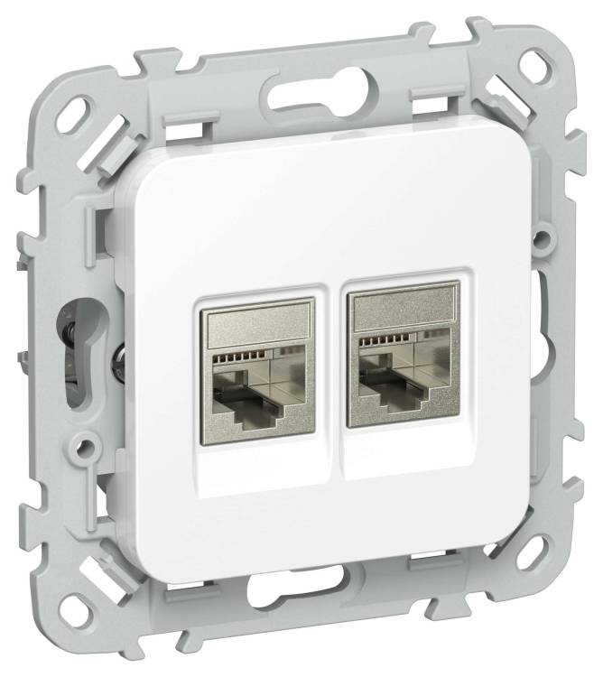 Розетка компьютерная RJ45 2-местная IEK Flite FI-K21-1-K01 белый