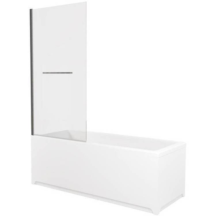 Шторка на ванну Allen Brau Priority 3.31024.BA профиль серебро браш, стекло прозрачное, 80x150