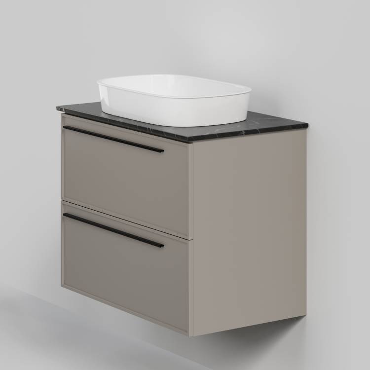 Тумба с раковиной La Fenice Elba Twin Cappuccino NFNC-01-ELB-C-80-2-3-M-GB бежевая матовая, 80 см