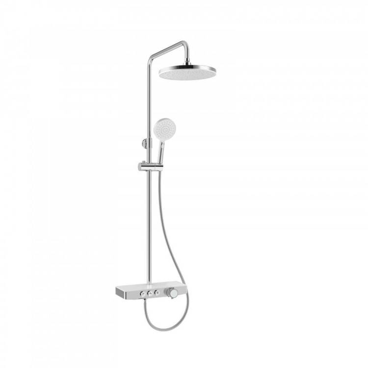 Душевая стойка Berges Wasserhaus Morans 75001 с изливом и термостатом, хром