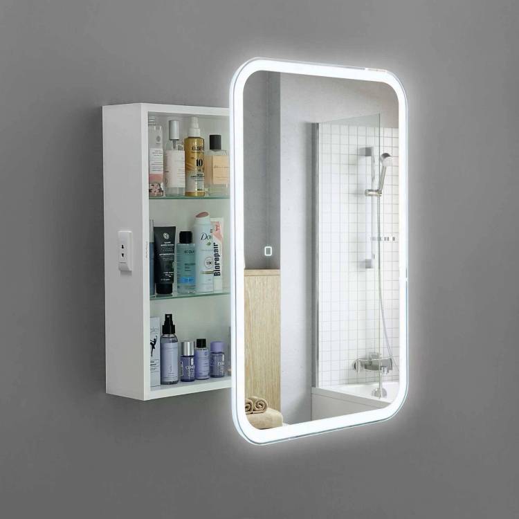 Зеркало-шкаф Alavann Cosmetic Light 60 ALV1041001 с подсветкой, белый