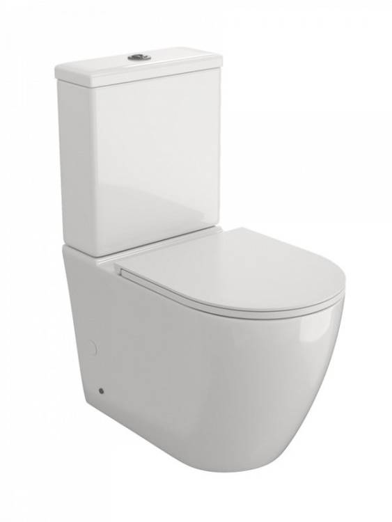 Унитаз-компакт Teymi Lina R T40120 безободковый, с сиденьем микролифт, глянцевый белый