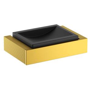 Мыльница Timo Caisa 91021/20 настенная, золото шлифованное, черный