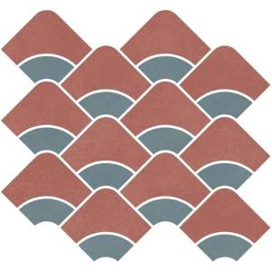 Декор Kerama Marazzi Таделакт KMD2HID012BR Наборный Красный, Бирюзовый Матовый Обрезной 28x30