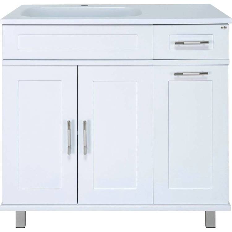Тумба с раковиной Misty Купер 90 L с бельевой корзиной