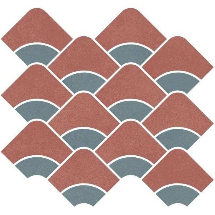 Декор Kerama Marazzi Таделакт KMD2HID012BR Наборный Красный, Бирюзовый Матовый Обрезной 28x30