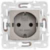 Розетка 1-местная с заземлением и шторками IEK Skandy SK-R14-16-1-K37 шампань фото 3