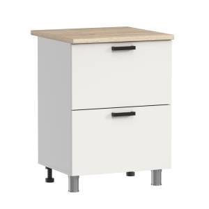 Кухонный модуль напольный Аленушка Лаванда Н2Я 600 Н00240078 молочный, скоба черный