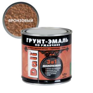 Грунт-эмаль по ржавчине 3 в 1 молотковая алкидная Dali бронзовый 0.75 л