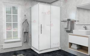 Душевой уголок AvaCan FC-140-SC100MT профиль хром, стекло матовое, 160x100x195
