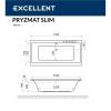 Акриловая ванна Excellent Pryzmat Slim 170x75 "LINE" (бронза) фото 3