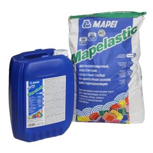 Гидроизоляция Mapei Mapelastic двухкомпонентная (A+B) (сухая смесь 24 кг и затворитель 8 кг)