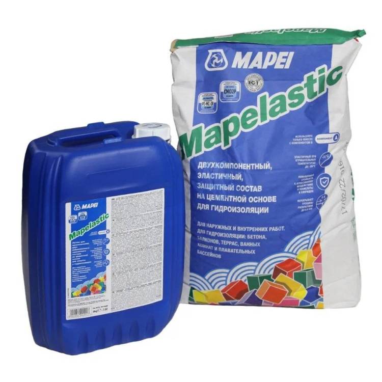 Гидроизоляция Mapei Mapelastic двухкомпонентная (A+B) (сухая смесь 24 кг и затворитель 8 кг)