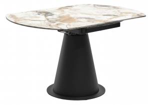 Стол Woodville Teramo 589754 gloss grand jade solid ceramic/бронзовый 90(135)x135x76