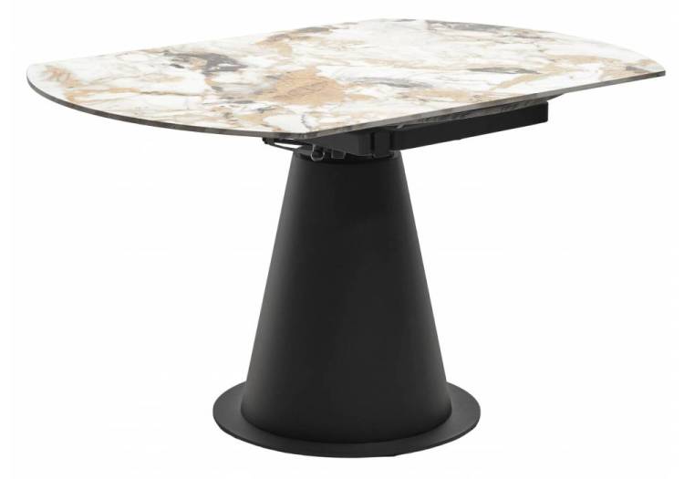 Стол Woodville Teramo 589754 gloss grand jade solid ceramic/бронзовый 90(135)x135x76