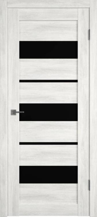 Межкомнатная дверь Владимирская Фабрика Дверей Atum 23 Nord Vellum стекло Black Gloss 900x2000