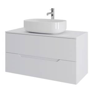 Тумба с раковиной Orange Line Li-100TuwMDF+B07-540W белая матовая, 100 см