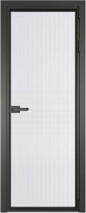Межкомнатная дверь Profil Doors 1 AV цвет профиля Серая ночь, стекло безопасное 6 мм мору белый 800x2000