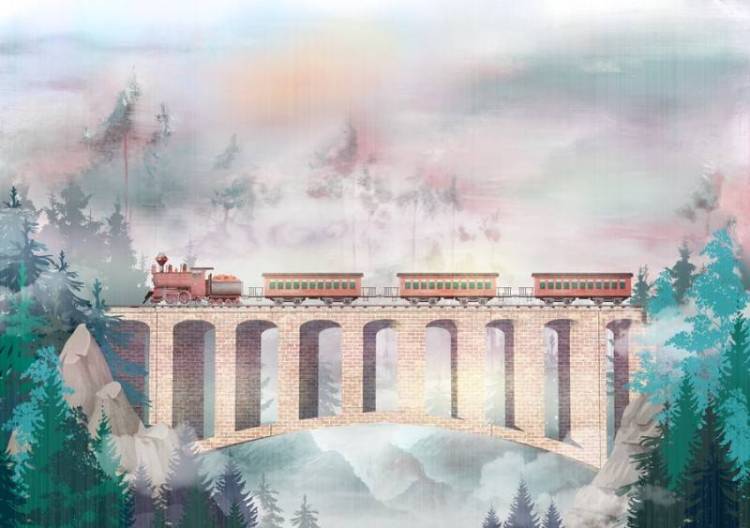 3D Фотообои Artegrafico «Путешествие в волшебную страну» KID-075 акварель