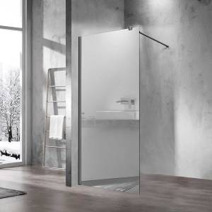 Душевая перегородка Vincea Walk-In VSW-1H900MRGM профиль вороненая сталь, стекло зеркальное, 90x200