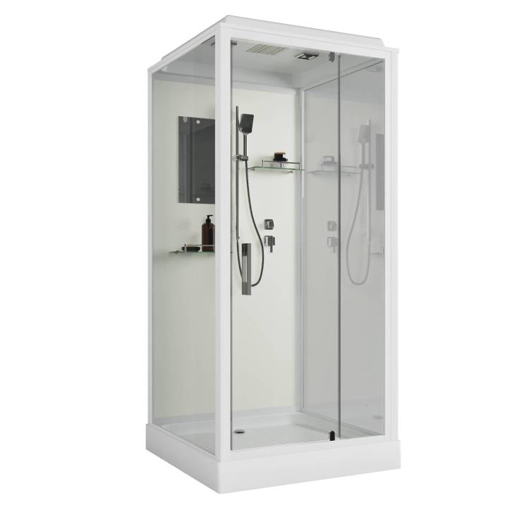 Душевая кабина Niagara Standart ST80/15Q профиль белый, стекло прозрачное, 80x80x215
