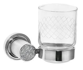 Стакан Boheme Royal Cristal 10924-CR-B настенный Black Хром