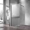 Душевая перегородка Vincea Walk-In VSW-1H100MRB профиль черный, стекло зеркальное, 100x200