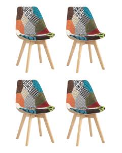 Набор из 4 стульев Stool Group Frankfurt Y863 patchwork X4 пэчворк