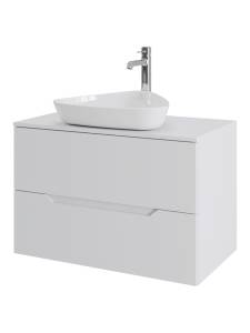 Тумба с раковиной Orange Line Li-80TuwMDF+B07-500W белая матовая, 80.5 см