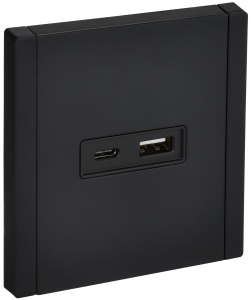 Розетка USB type A+C IEK Forte&Piano FP-U22-018-M-K02 черный