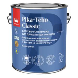 Краска для деревянных фасадов Tikkivala Pika-Teho Classic матовая база С 2.7 л