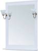 Зеркало Aquanet Валенса 75 белое, основа светильника бронза, с полкой фото 4