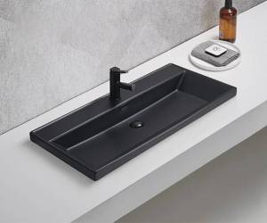 Раковина Gid Integrado Bm5510s 72204 черная матовая, 101x46.5x15