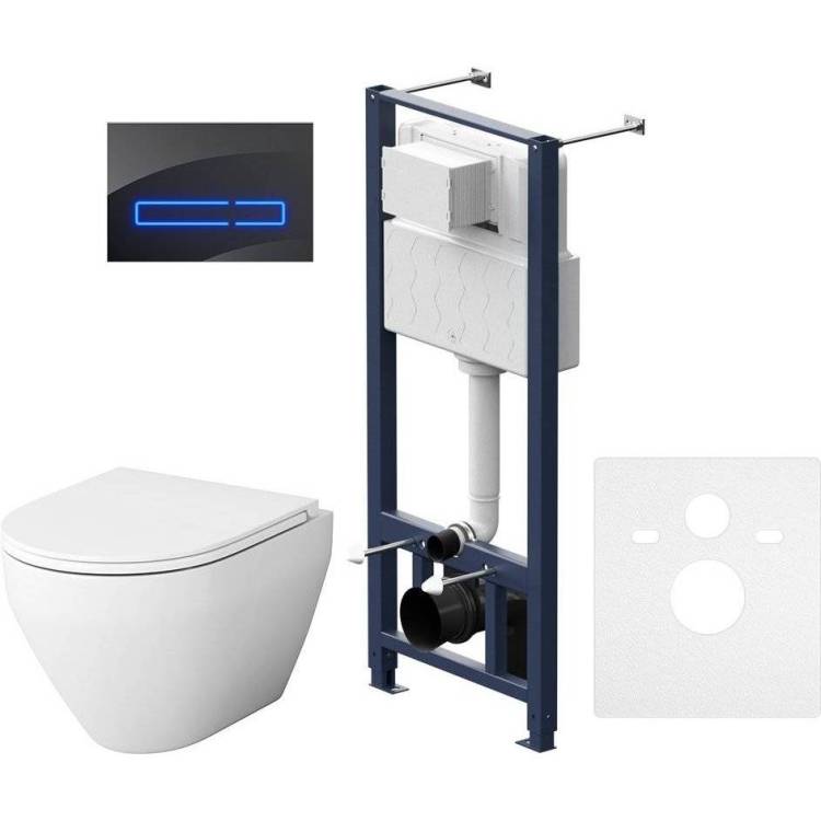 Унитаз с инсталляцией Am.Pm Spirit V2.0 IS450A38.701700 с крышкой-сиденьем микролифт, с сенсорной кнопкой