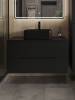 Тумба с раковиной Orange Line Li-100TubMDF+B02-460MB черная матовая, 100 см фото 3