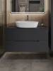 Тумба с раковиной Orange Line Li-100TugMDF+B08-500W графит матовый, 100 см фото 3