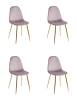 Набор из 4 стульев Stool Group Валенсия SN OS-001L-V HLR-25 gl DUAL X4 розовый, золотые ножки, велюр