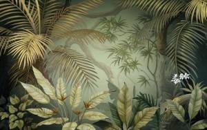 3D Фотообои Artegrafico «Тропики с золотым отливом» TP-015 песок