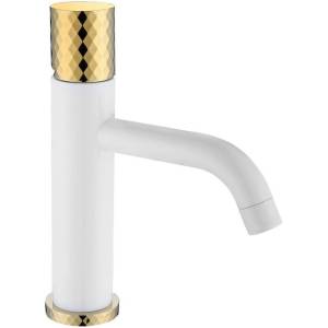 Смеситель для раковины Boheme Stick 121-WG White Diamond Gold