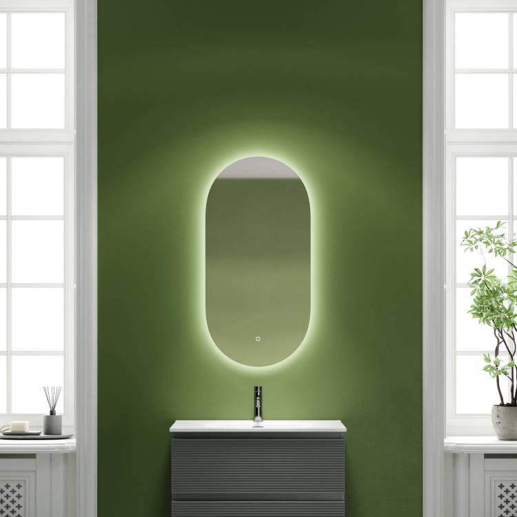 Зеркало Sancos Oval OV55C LED подсветка, сенсорный выключатель