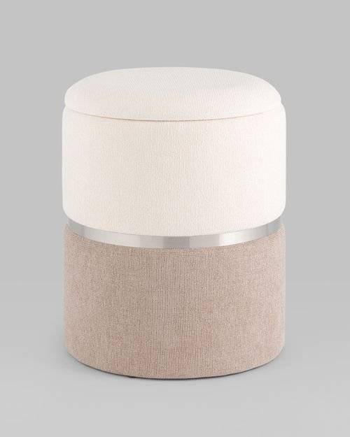 Пуф Stool Group Кэрри 19A060CHHS HT2303-01-04 серебро, серо-бежевый