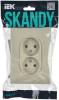 Розетка 2-местная с защитными шторками IEK Skandy SK-R23-10-K10-F бежевый фото 6