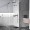 Душевая перегородка Vincea Walk-In VSW-1HP110FLB профиль черный, стекло рифленое, 110x200