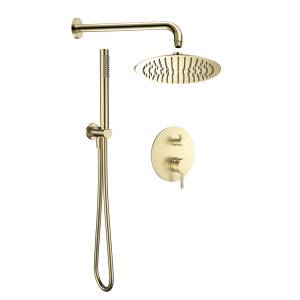 Душевой комплект AQUAme AQM8404BG золото шлифованное