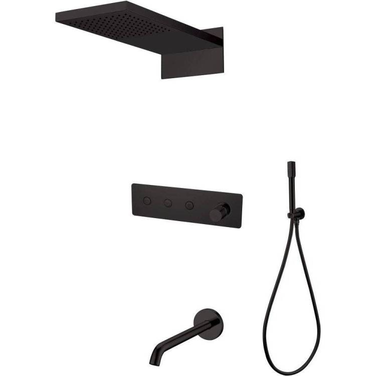 Душевой комплект Boheme Fusion 130-2-B черный, с внутренней частью
