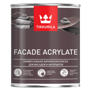 TIKKURILA FACADE ACRYLATE краска акрилатная, универсальная для фасадов и интерьеров, база A (2,7л)